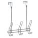 Simplify 6 - Hook Over the Door Wall Mounted Coat Rack in Silver Metal in Gray | 11 H x 9 W x 4.5 D in | Wayfair 4325