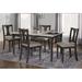 Kelly Clarkson Home Bastion 5 Piece Two Toned Wood & Dining Set Wood/Upholstered in Gray/White | 30.25 H x 35.5 W x 59 D in | Wayfair