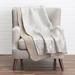 Everly Quinn Bixler Metallic Chunky Knit Throw Polyester in Gray/White | 50 W in | Wayfair D5BFDB30AD184D399F28FE68CCC24FF2