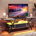 The Twillery Co.® Alcaraz 55 inch TV Stand, LED Media Console Entertainment Center w/ Drawer for TVs up to 65" Wood/Metal in Gray | 22 H in | Wayfair