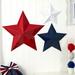 Foundry Select 3 Piece Americana Metal Stars Wall Décor Set Metal in Blue/Gray/Red | 24 H x 24 W x 5 D in | Wayfair