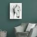 Gracie Oaks Horse Whisper II by Grace Popp - Wrapped Canvas Painting Canvas in White/Black | 47 H x 35 W x 2 D in | Wayfair