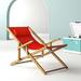 Dovecove Festus Reclining Beach Chair Solid Wood in Red | 27.75 H x 40.6 W x 26.38 D in | Wayfair 7F1EB7EA64714459B16620360324E6B9