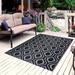 Black 0.1 in Area Rug - George Oliver Reversible Outdoor 100% Recycled Plastic Floor Mat/Rug - Weather, Water, Stain | 0.1 D in | Wayfair