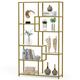 Everly Quinn Campy 70.86" H x 39.37" W Steel Etagere Bookcase in Yellow | 70.86 H x 39.37 W x 11.81 D in | Wayfair A321C7D7FBFF4A78BFE021DE3FB8CE54