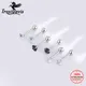 TrustDavis – boucles d'oreilles à vis en argent Sterling 925 véritable en noir/bleu/blanc bijoux