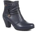 Pavers Ladies Leather Ankle Boots - Navy Size 7 UK