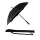 Beau Nuage - Le Gentleman, ECO-FRIENDLY COLLECTION, long stick umbrella with patented absorbent cover, fabrics made from recycled plastic bottles, windproof double canopy umbrella (Everlasting Black)