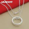 Collier pendentif cercle rond pour femme bijoux en argent 925 cadeaux de mariage
