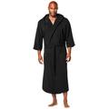Men's Big & Tall Hooded Microfleece Maxi Robe with Front Pockets by KingSize in Black (Size 6XL/7XL)