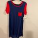 Lularoe Dresses | Lularoe Carly Knit Dress Size Small | Color: Blue/Red | Size: S