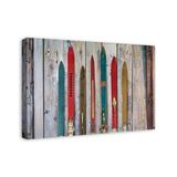 Loon Peak® Vintage Skis - Wrapped Canvas Photograph Canvas in Red | 20 H x 30 W x 1.25 D in | Wayfair D7385572BADD44DB83883301F95D9B13