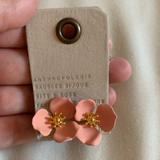 Anthropologie Jewelry | Anthropologie Mariposa Post Earrings | Color: Gold/Pink | Size: Os