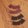 Madewell Jewelry | Madewell Fringe Earrings Burgundy/Black Fringe 2 Pairs, Guc | Color: Black/Red | Size: Os