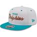 Men's New Era White/Aqua Miami Dolphins Sparky Original 9FIFTY Snapback Hat