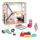 Lori Puppe und Puppenhaus Set – Mini Puppe 15 cm mit Loft, Puppenzubehör, Möbel, Puppenkleidung, Bett, Küche, Terrasse – Spielzeug für Kinder ab 3 Jahre