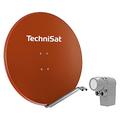 TechniSat SATMAN 850 Plus - Satellitenschüssel (85 cm Sat Spiegel mit Masthalterung und UNYSAT Universal-Quattro-LNB im Wetterschutz-Gehäuse, Multischalter wird benötigt) rot