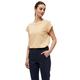 Minus Leti T-Shirt Damen Größe S | Beige Tshirt Damen | Basic Tshirt Damen Baumwolle Kurzarm Mit Rundem Halsausschnitt | Shirt Damen Elegant Mit Kurzen Ärmeln | Frühling Bluse Damen