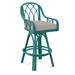 Braxton Culler Edgewater 24" Swivel Counter Stool Upholstered/Wicker/Rattan in Gray/Blue/White | 39 H x 22 W x 24 D in | Wayfair