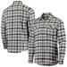 Men's Antigua Black/Gray Minnesota Vikings Ease Flannel Long Sleeve Button-Up Shirt