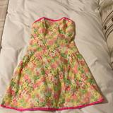 Lilly Pulitzer Dresses | Lilly Pulitzer Women’s Size 4 Strapless Sundress | Color: Pink/Yellow | Size: 4