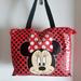 Disney Bags | Disney Minnie Mouse Logo Tote Bag | Color: Black/Red | Size: 14.5" (L) X 12" (H) X 4.5" (W) X 5"5 (D)