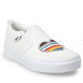 Vans Shoes | New Girls White Slip On Vans Rainbow Heart | Color: White | Size: Various