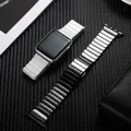 Boîte + Bracelet Céramique pour Apple Watch 44mm 40mm 42/38mm Boucle Papillon Bracelet à