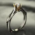 Bague en or 18 carats pour femme diamant naturel 1 carat avec diamant boîte à matiques en pierres