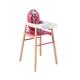 Chaise haute scandinave en bois massif bicolore fuchsia