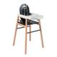 Chaise haute scandinave en bois massif bicolore laqué noir