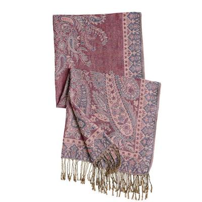 Haband Women's Patterned Wrap Scarf, Dusty Berry, -