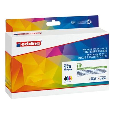 Edding Tintenpatronen-Set ersetzt HP »913A BK/CMY« schwarz Image