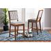 Baxton Studio Gideon Modern and Contemporary Grey Fabric Upholstered and Walnut Brown Finished Wood 2-Piece Counter Stool Set - Wholesale Interiors RH2083P-Grey/Walnut-PC