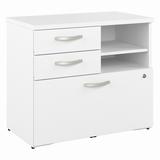 Bush Business Furniture Hybrid Office Storage Cabinet with Drawers and Shelves in White - Bush Business Furniture HYF130WHSU-Z