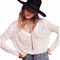 Free People Tops | Free People High-Low Cotton Sweater In Ivory | Color: White | Size: Xs