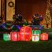 Glitzhome 8FT Christmas Lighted Inflatable Gift Boxes Décor Polyester in Green/Red/Yellow | 35.5 H x 94.5 W x 35 D in | Wayfair GH30401