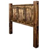 Montana Woodworks® Big Sky Rugged Sawn Panel Headboard w/ Forged Iron Accents Wood in Brown | 60 H x 80 W x 5 D in | Wayfair MWHBKRCP