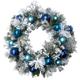 Fraser Hill Farm 24-in. Christmas Snow Covered Wreath with Blue