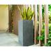 28"H Square Charcoal Concrete/Fiberglass Indoor Outdoor Modern Tall Planter - 14"L x 14"L x 28"H