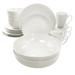 32 Piece Porcelain Dinnerware Set with 2 Serving Bowls in White - N/A