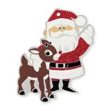The Holiday Aisle® Rudolph & Santa Hanging Figurine Ornament Metal | 1.7 H x 3.3 W x 4.9 D in | Wayfair 001B9B7EB70A490B880DAD05248B8CC8