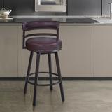 Titana Upholstered Faux Leather and Metal 26" Swivel Counter Stool