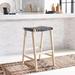 Foundry Select Brittinie Rectangle Barstool Wood/Upholstered in Brown | 30 H x 19 W x 20 D in | Wayfair FAC5596A83954205BE3FD2E41C1BD9F1