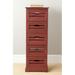 Lark Manor™ Aliaya 5 Drawer Cabinet Wood in Red | 47 H x 17 W x 13 D in | Wayfair FCE2D4FCCEA14269BEF9B5B29A0C3CD8