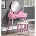 Corrigan Studio® Barkell Contemporary Wood Vanity & Stool Wood in Pink | 52.36 H x 32.68 W x 16.54 D in | Wayfair 4D999334C9814FF5B5F183D111EFE507