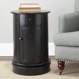 Red Barrel Studio® Godoy Drum End Table w/ Storage Wood in Black | 26 H x 18 W x 18 D in | Wayfair EF88FF10427A494AA7733186E6F0C5F6