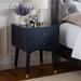 Everly Quinn Nightstand Wood in Blue | 24 H x 18 W x 18 D in | Wayfair BD97D5B81A3645AA8AA5462D8723DDE6