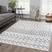 Blue/White 94 x 0.31 in Area Rug - Foundry Select Dounia Transitional Performance Blue Area Rug Polypropylene | 94 W x 0.31 D in | Wayfair