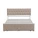 Red Barrel Studio® Tufted Storage Platform Bed Upholstered/Metal & Upholstered/Metal/Linen in Gray/Brown | 40.2 H x 63 W x 80 D in | Wayfair